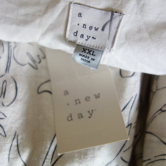 NWT A NEW DAY Off-White Black Outline Floral Print Summer Dress – XXL - Picture 8 of 10